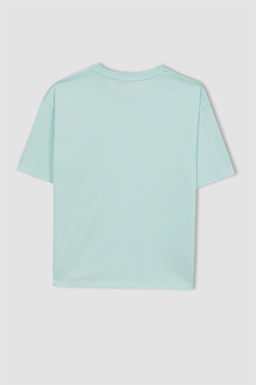 BOYS & TEENS Aqua Boy Oversize Fit Crew Neck Pocket Printed Short Sleeve T-Shirt