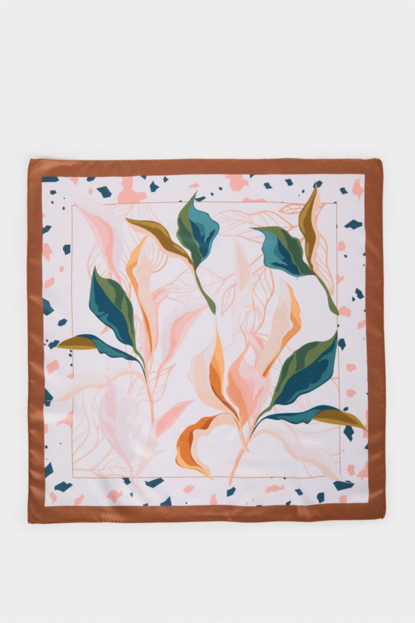 FEMME Blanc Foulard en satin imprimé pour femme