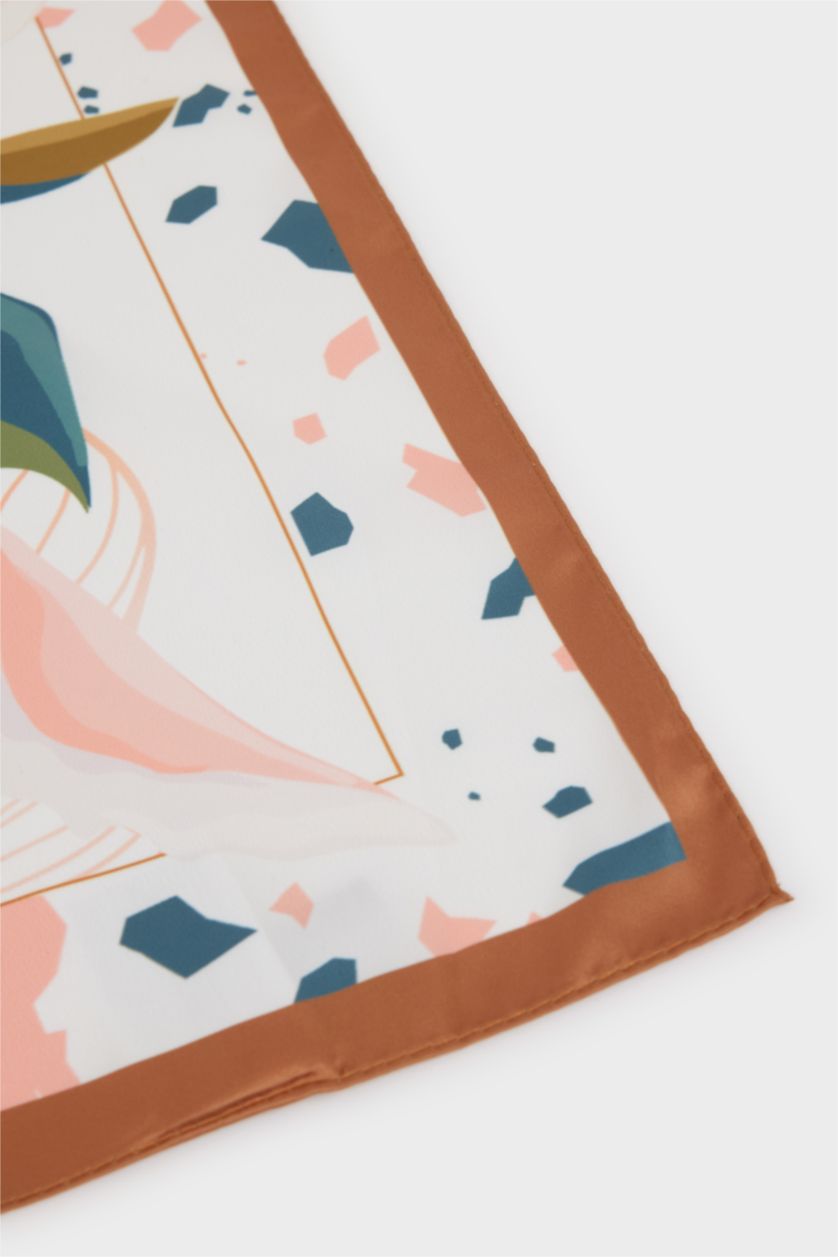 Woman White Woman Printed Foulard