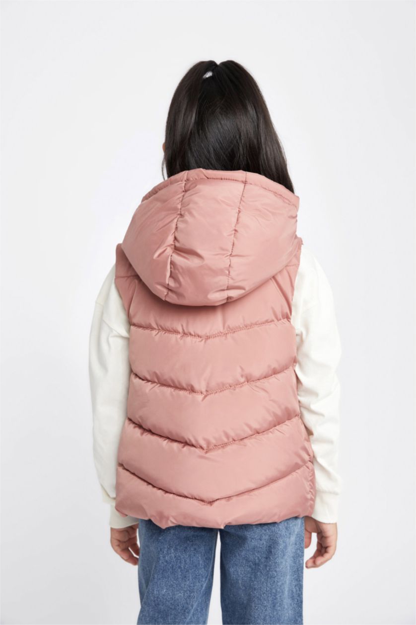 FILLES Bordeaux Gilet Coupe Régulière À capuche Revêtement DWR Fille