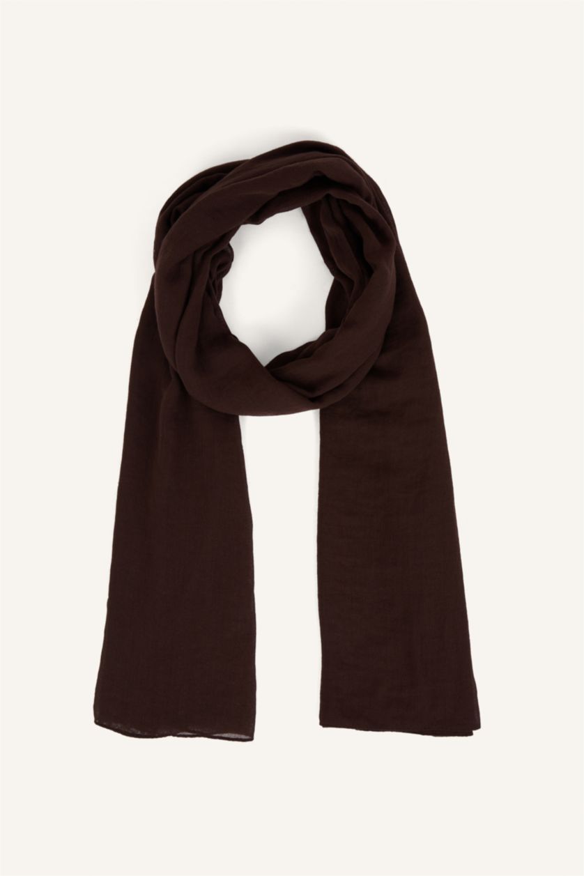 Kadın Koyu Kahve Kraşlı Tesettür Şal