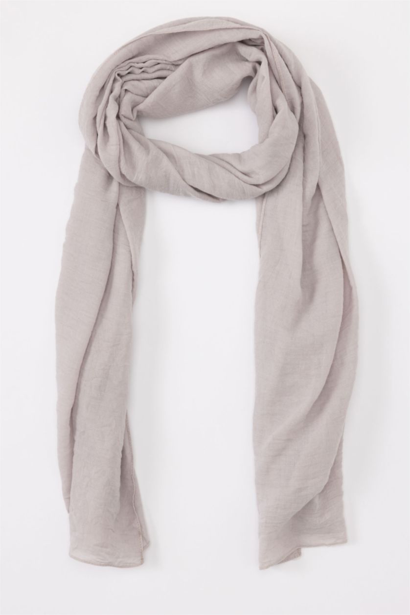 Woman Grey Woman Woven Hijab Shawl
