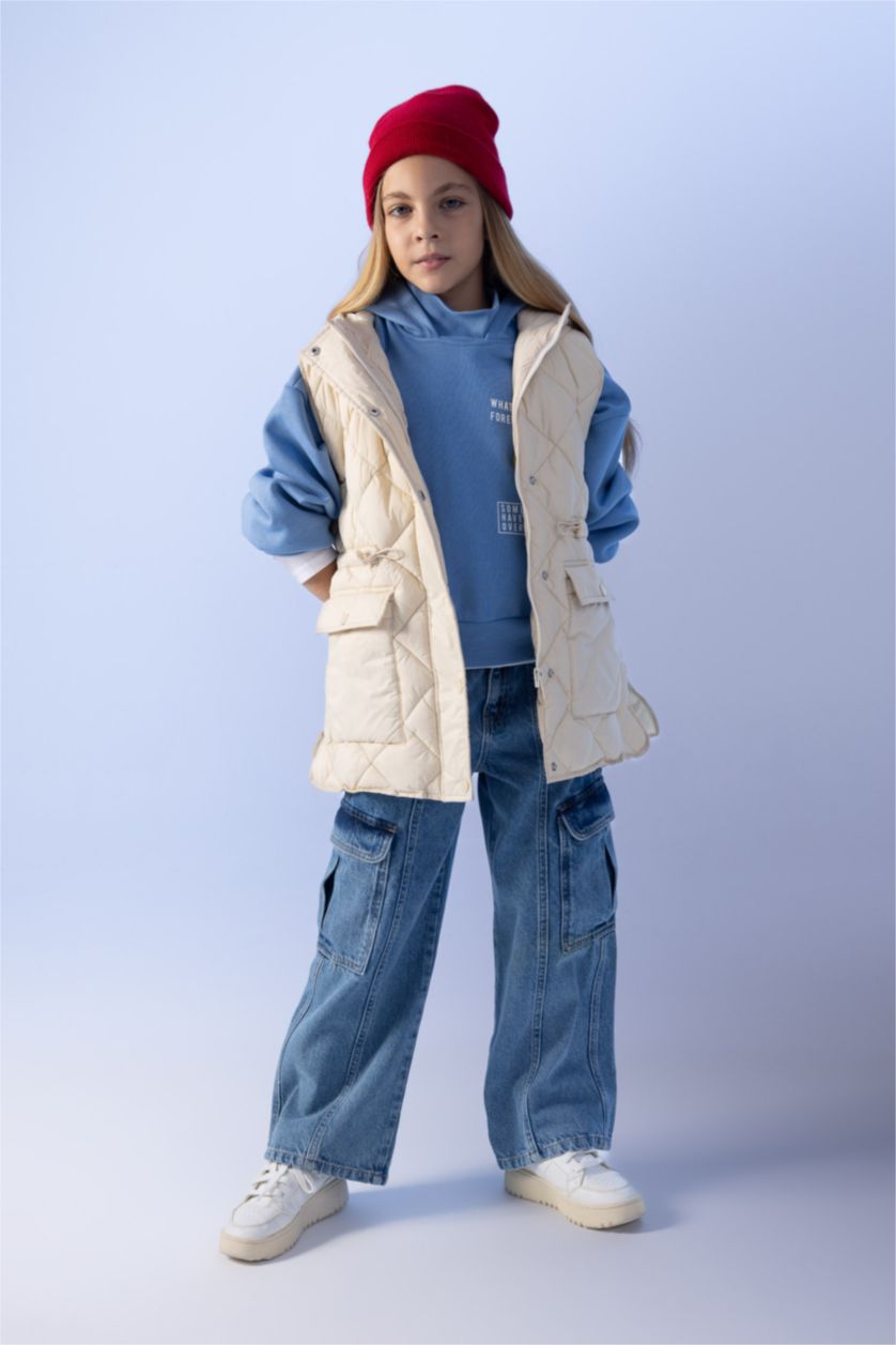 FILLES Beige Clair Veste Coupe Régulière Pour Fille