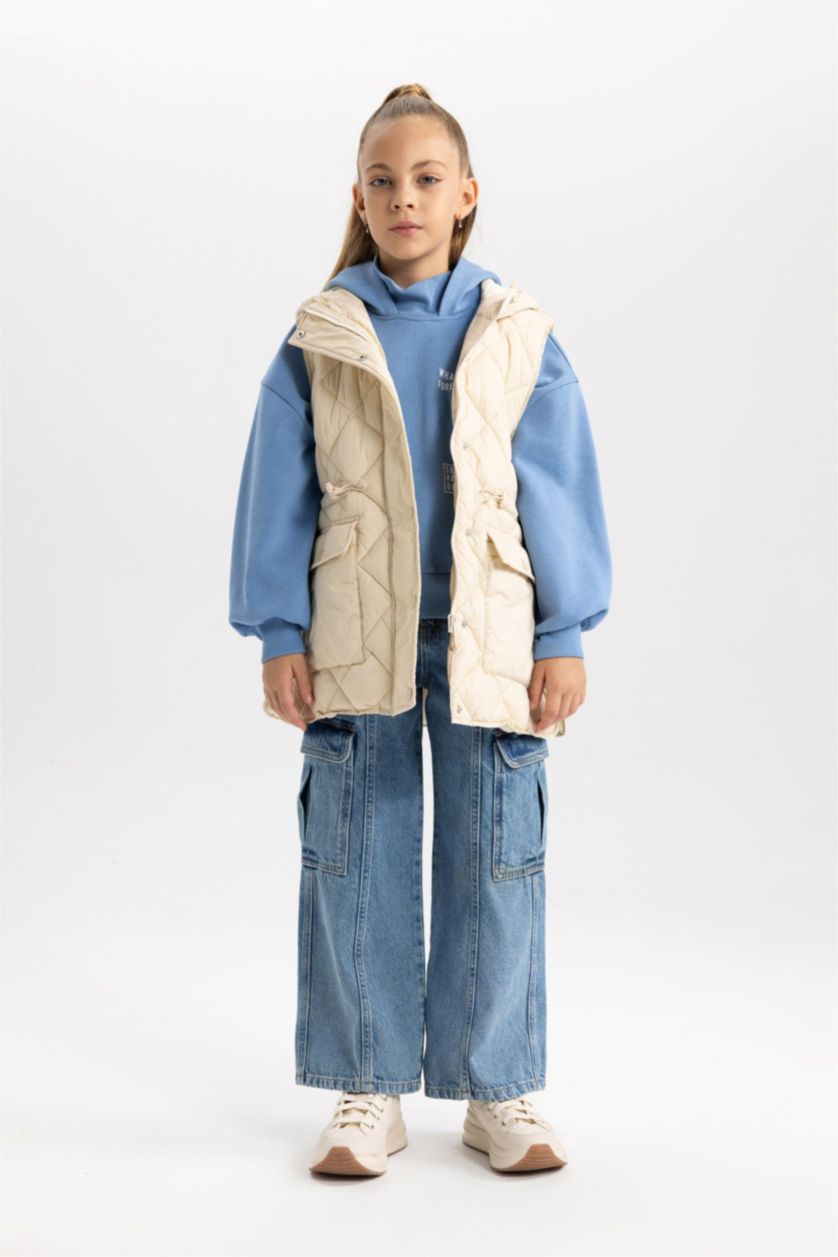 FILLES Beige Clair Veste Coupe Régulière Pour Fille