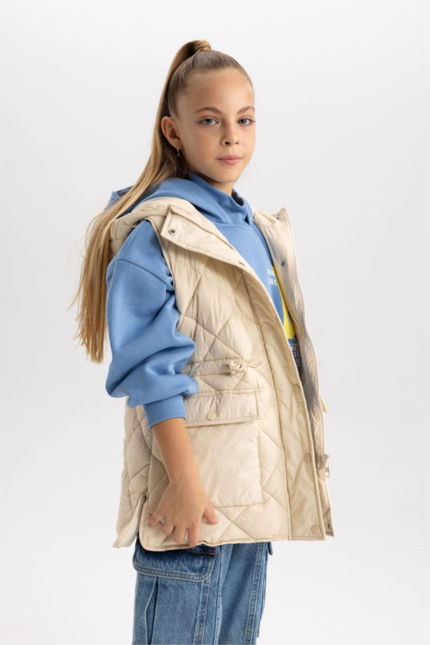 FILLES Beige Clair Veste Coupe Régulière Pour Fille