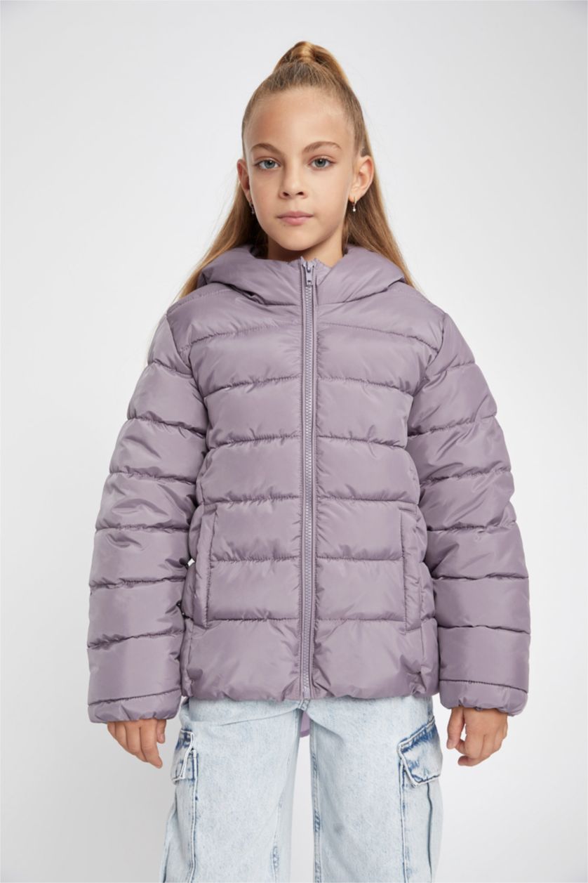 بنات أرجواني جاكيت نفخ بناتي مقاوم للماء