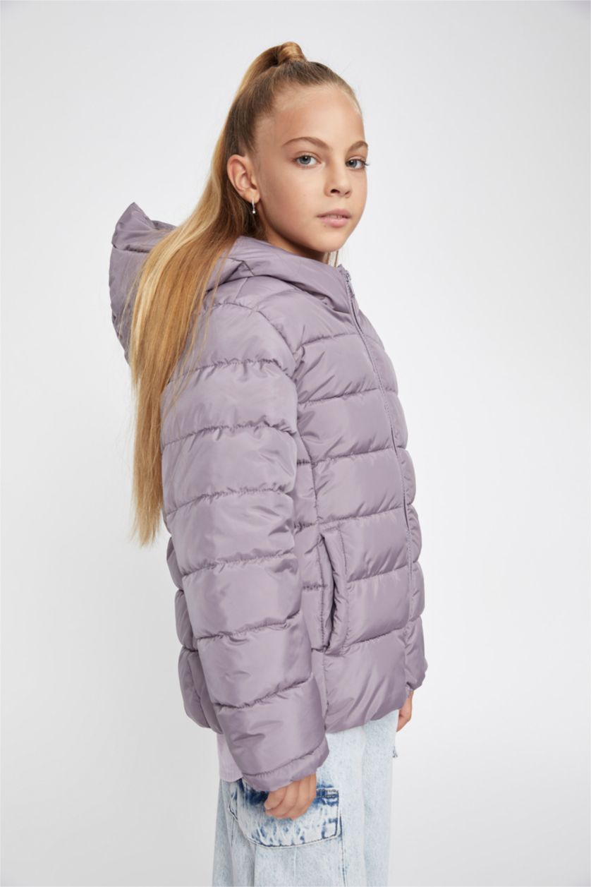 بنات أرجواني جاكيت نفخ بناتي مقاوم للماء