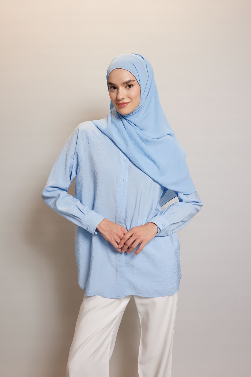 WOMAN Blue Woman Basic Hijab Shawl