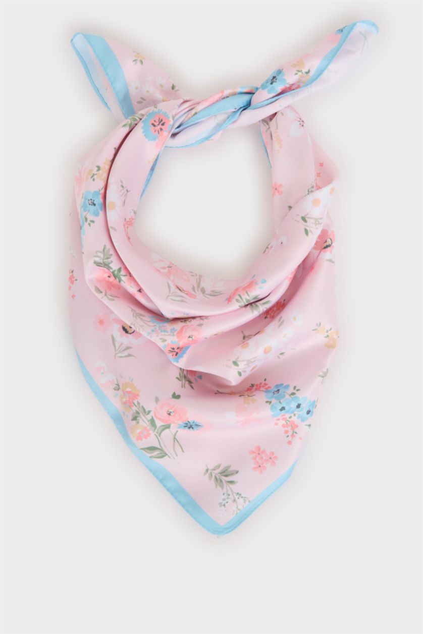 Woman Pink Woman Flower Foulard