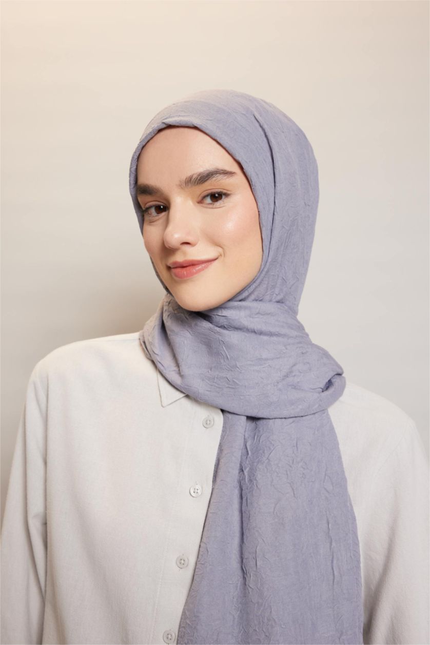 WOMAN Dark Grey Woman Crepe Shawl