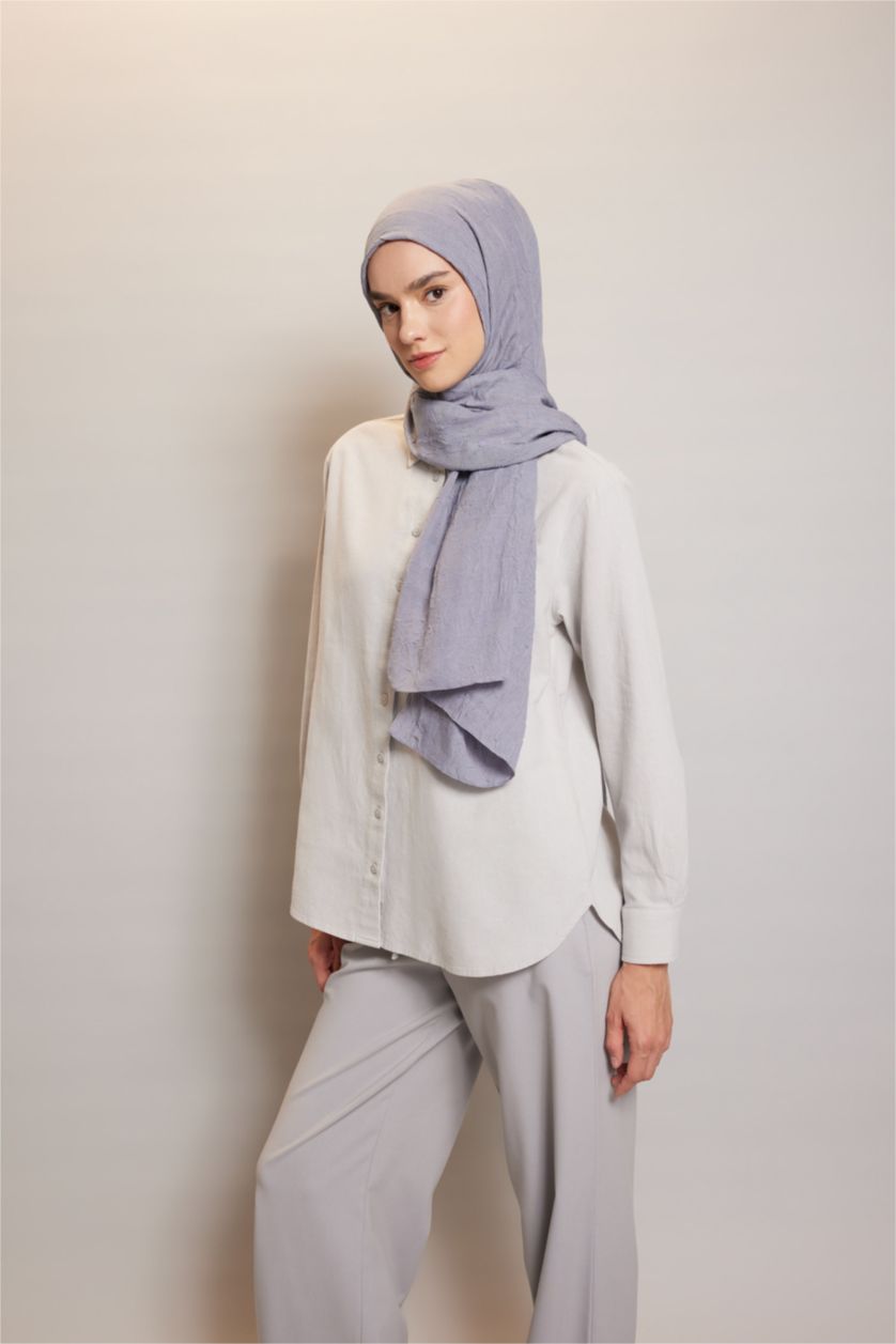 WOMAN Dark Grey Woman Crepe Shawl