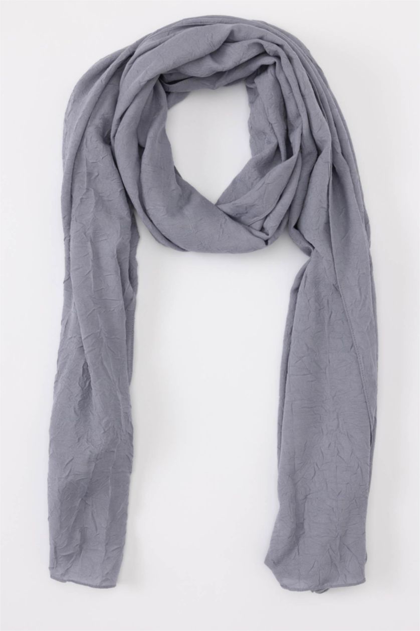 WOMAN Dark Grey Woman Crepe Shawl