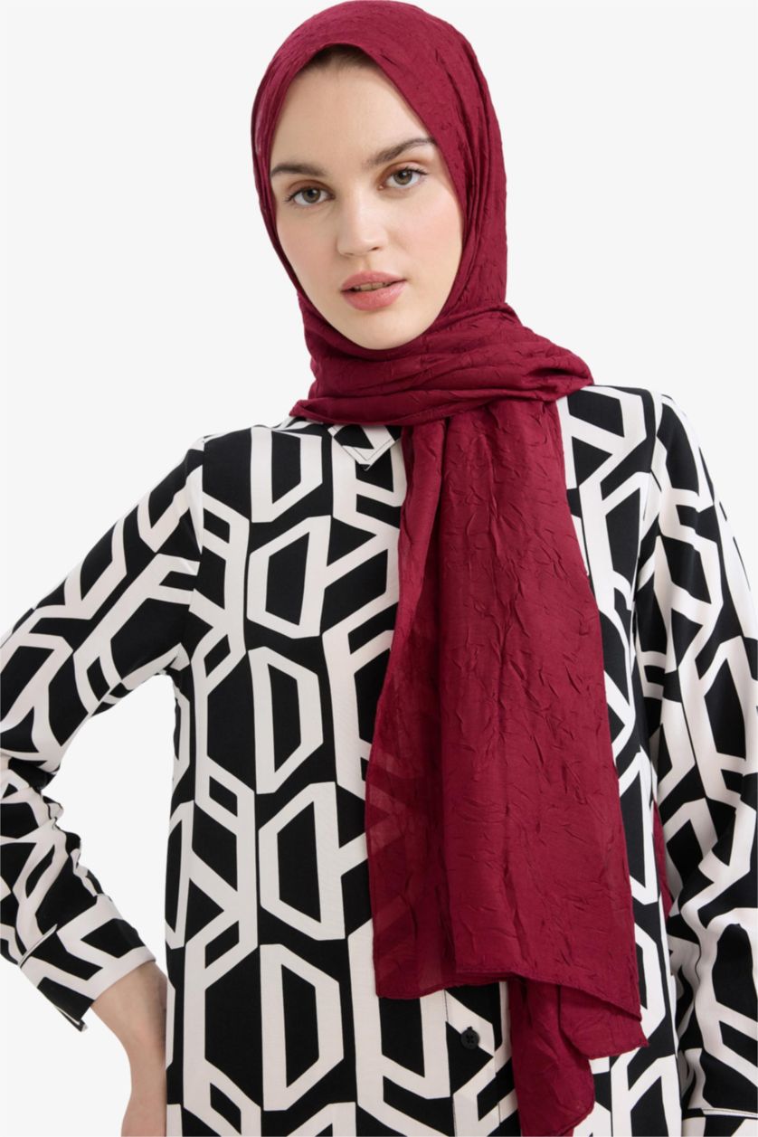 Kadın Bordo Kadın Kraş Tesettür Şal