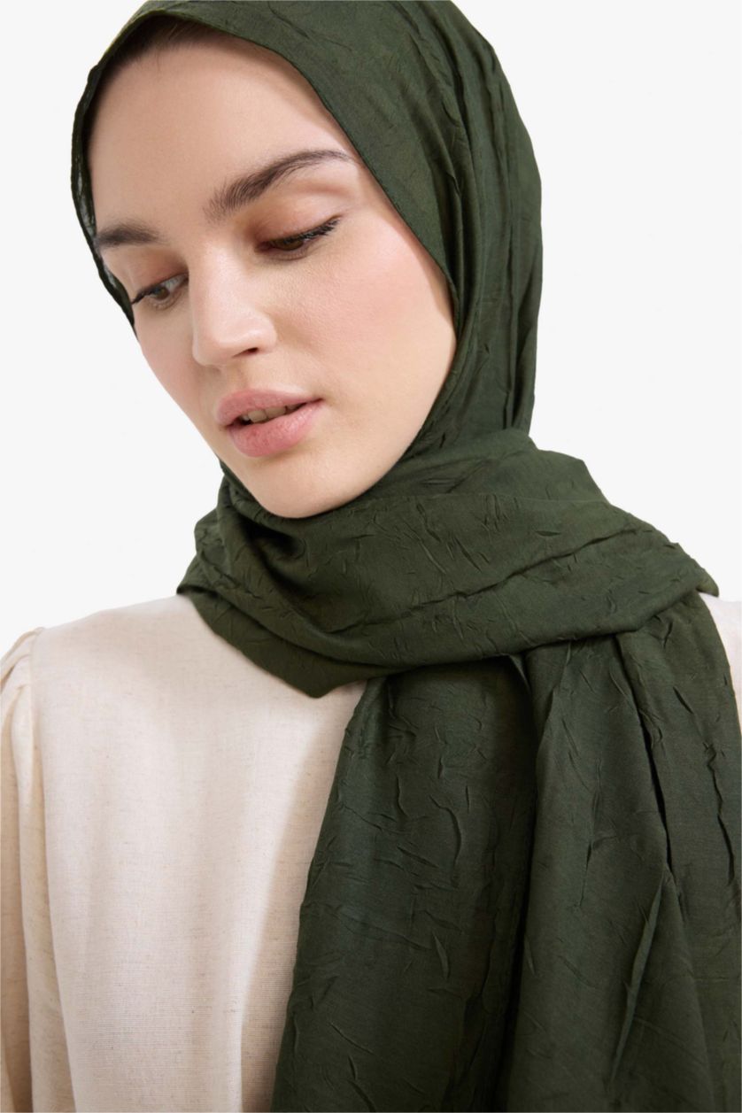 WOMAN Khaki Woman Crepe Shawl