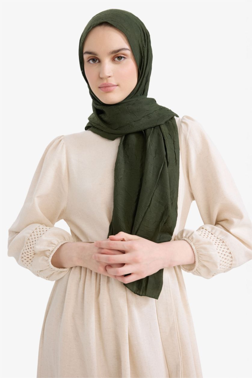 WOMAN Khaki Woman Crepe Shawl