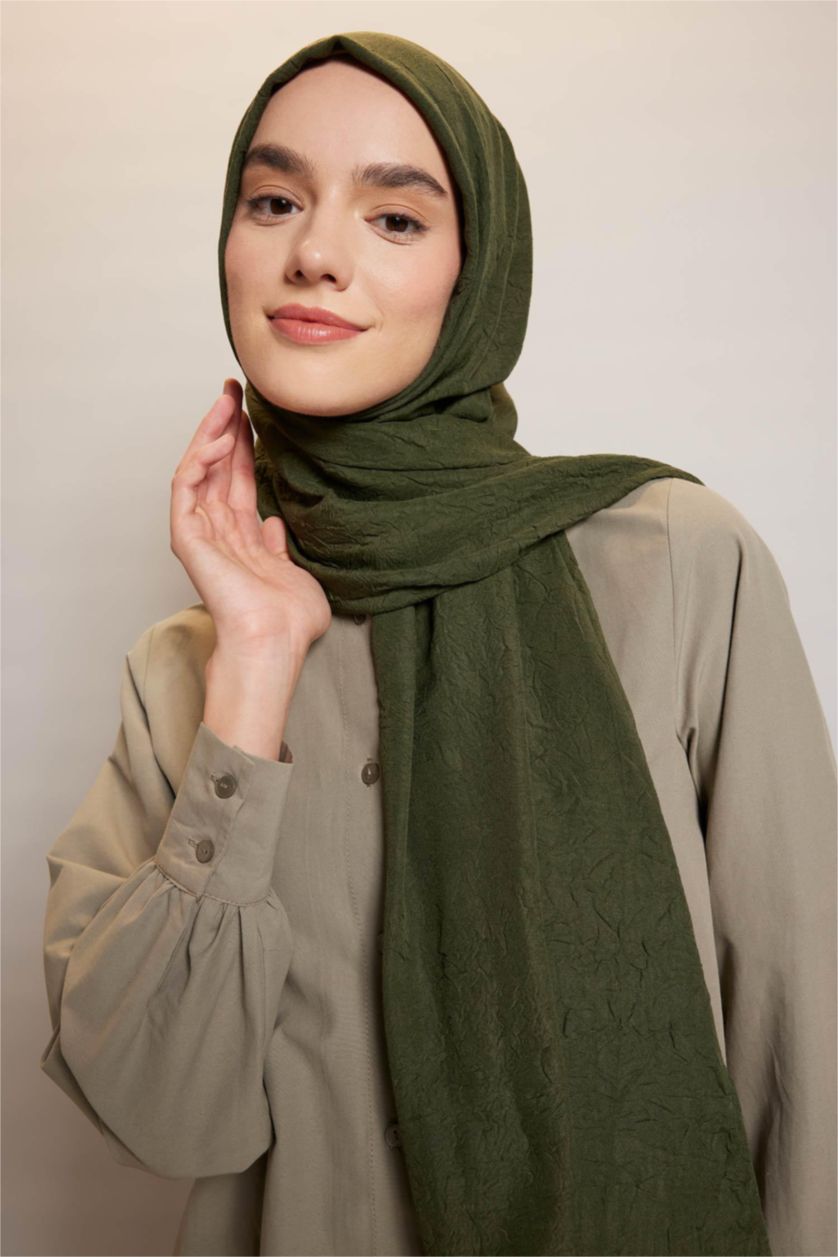 WOMAN Khaki Woman Crepe Shawl