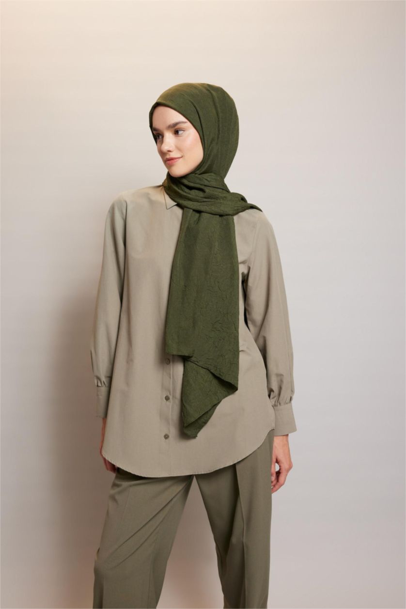 WOMAN Khaki Woman Crepe Shawl