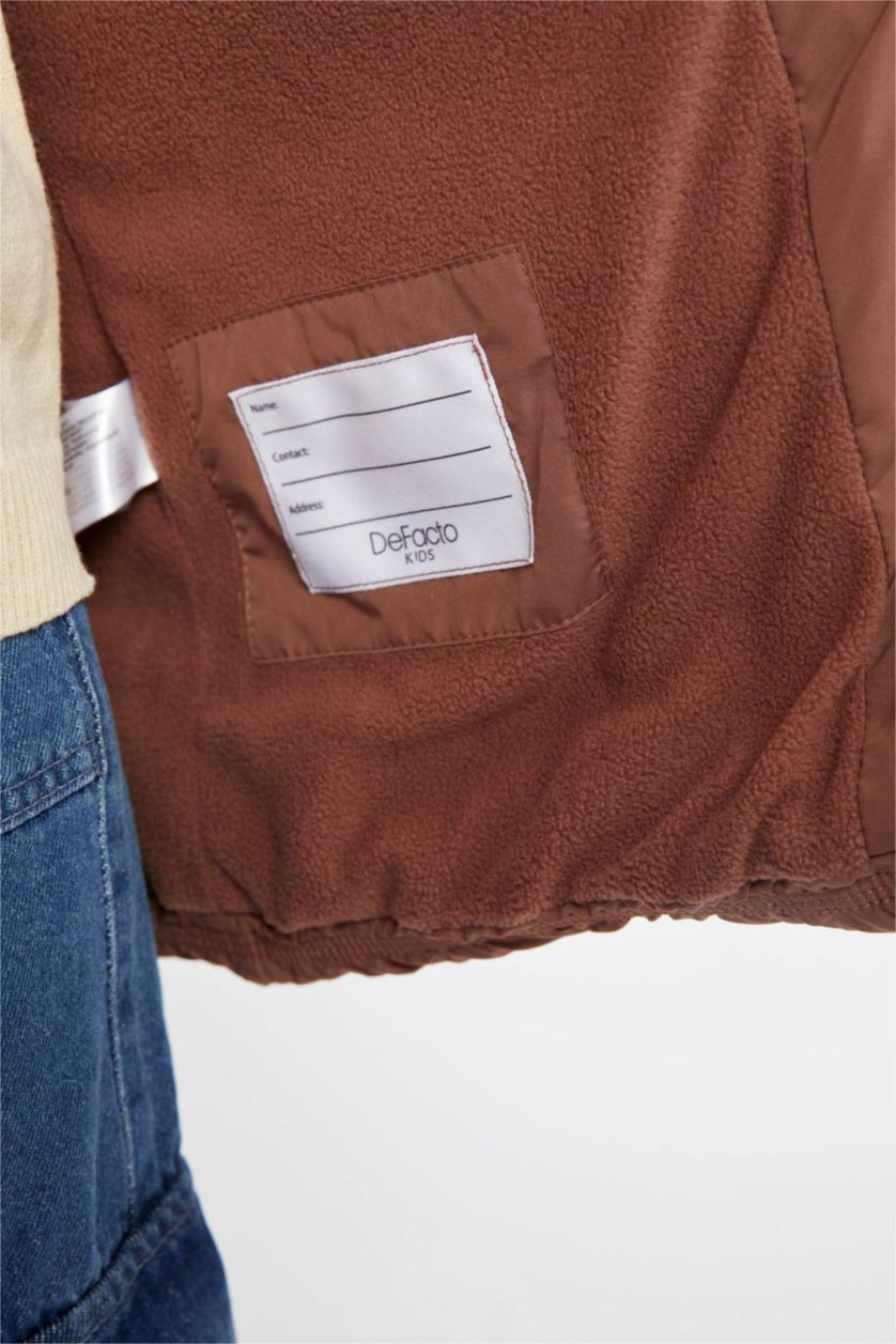 Girls & Teens Light Brown Girl Waterproof Hooded Fleece Lined Puffer Jacket