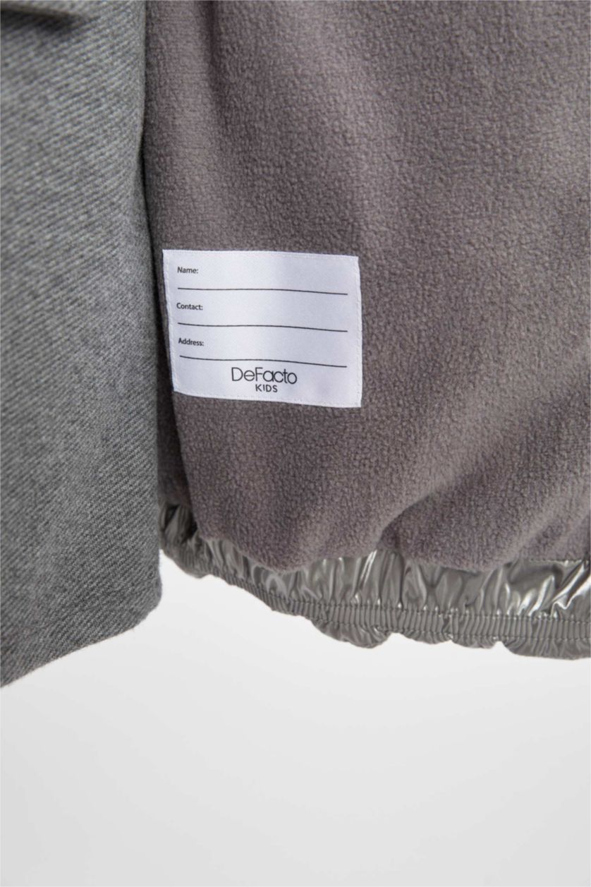 GIRLS & TEENS Grey Girl Hooded Fleece Lined Shiny Puffer Jacket