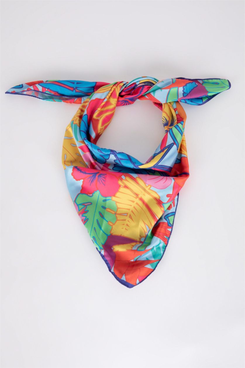 Women Light Blue Women Patterned Scarf