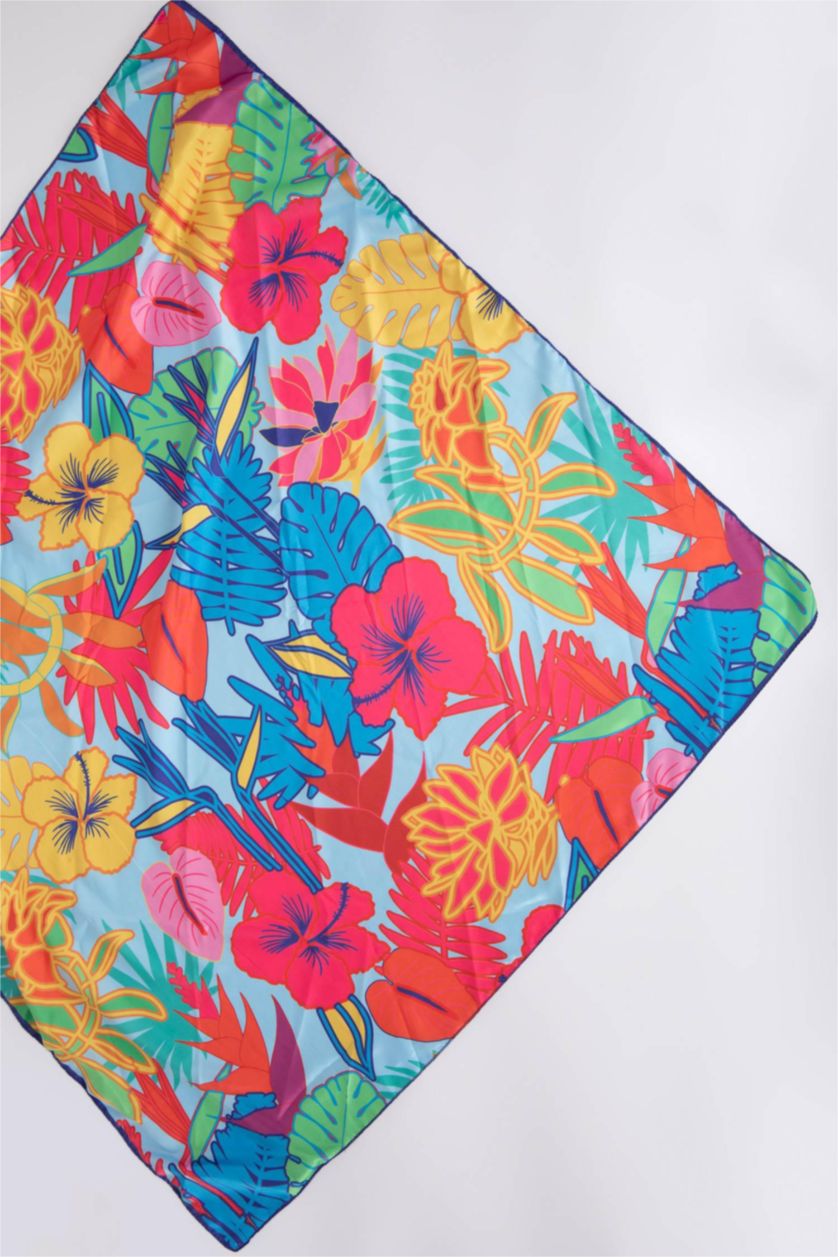 Women Light Blue Women Patterned Scarf