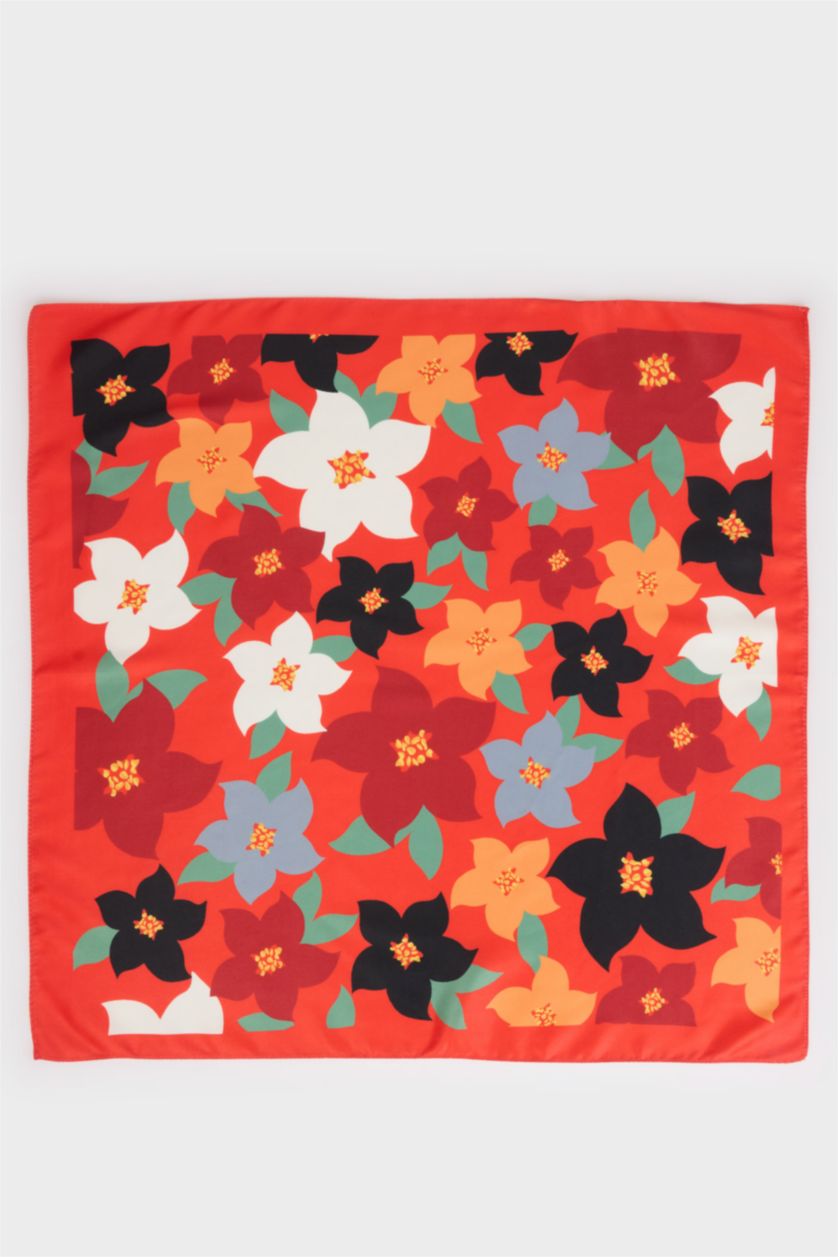 Woman Red Woman Printed Foulard