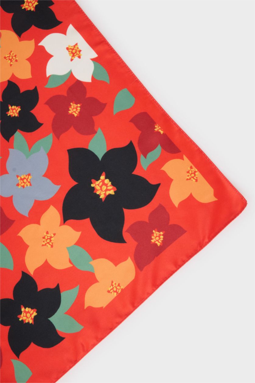 Woman Red Woman Printed Foulard