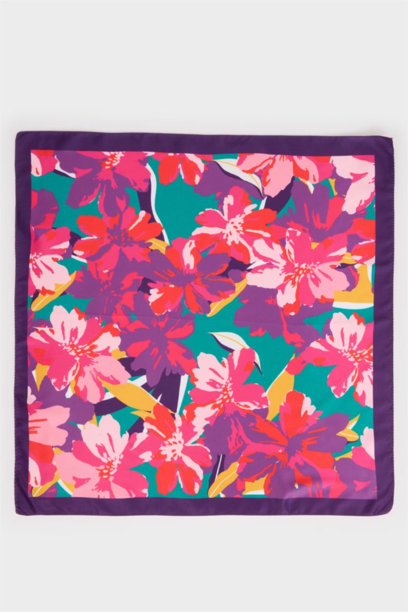 نساء بنفسجي فولار نسائي منقوش