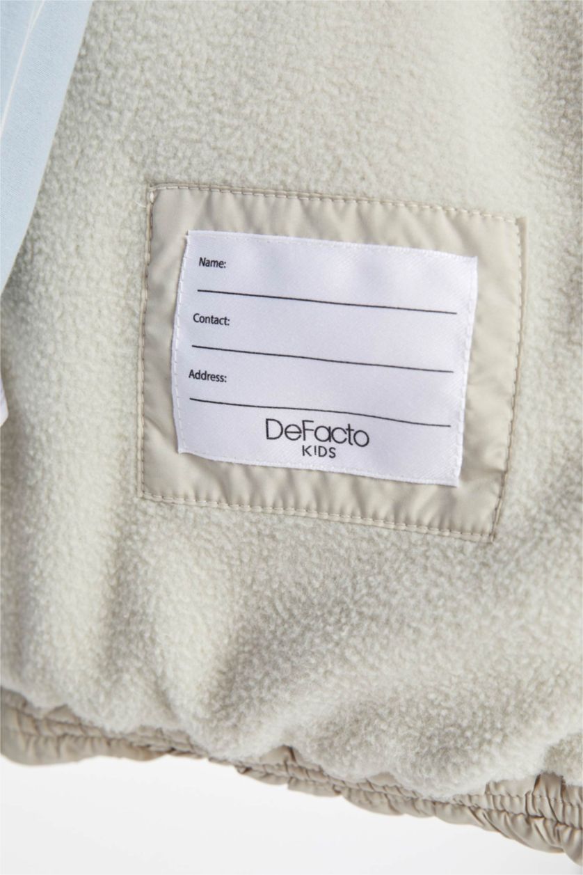 FILLES Beige Doudoune à capuche imperméable à manches amovibles Pour Fille