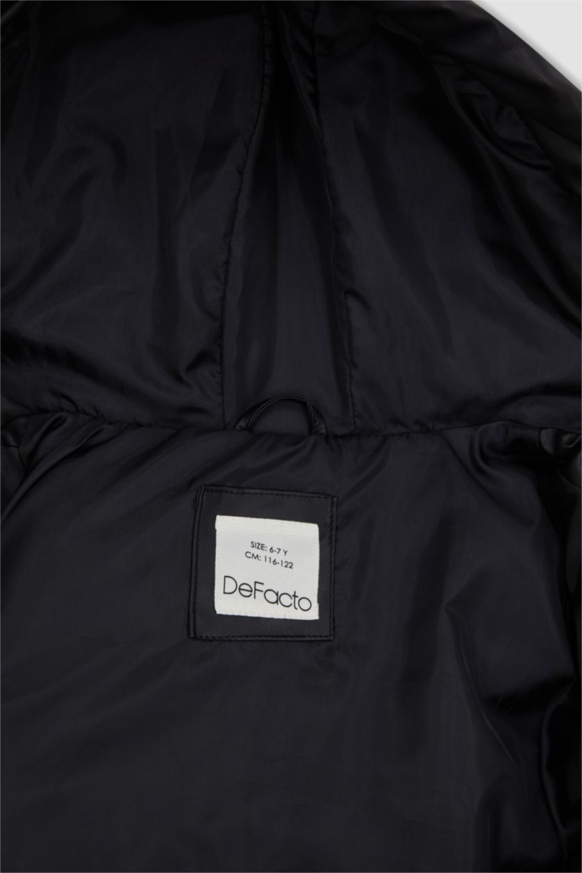 بنات أسود جاكيت بناتي بغطاء للرأس