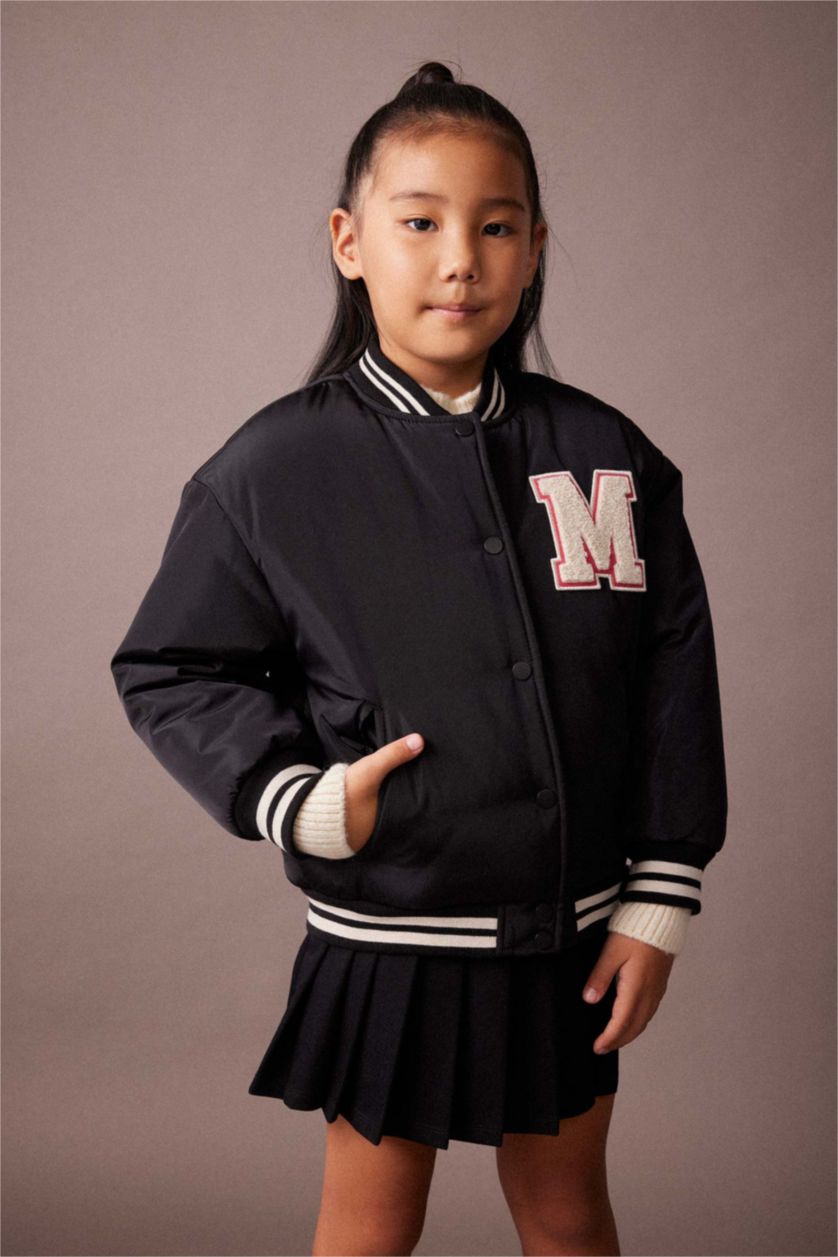 Девочки и подростки Черный Куртка бомбер для девочек