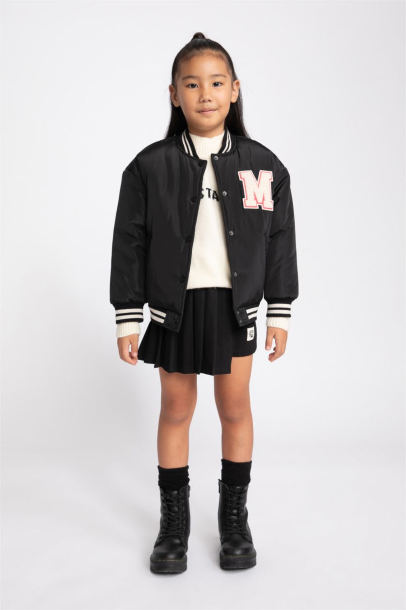 Девочки и подростки Черный Куртка бомбер для девочек