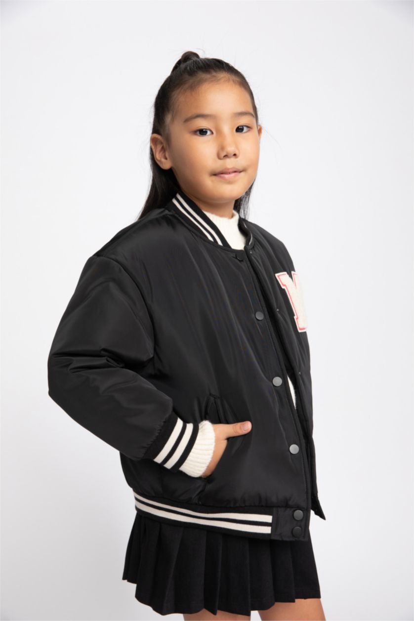 Девочки и подростки Черный Куртка бомбер для девочек