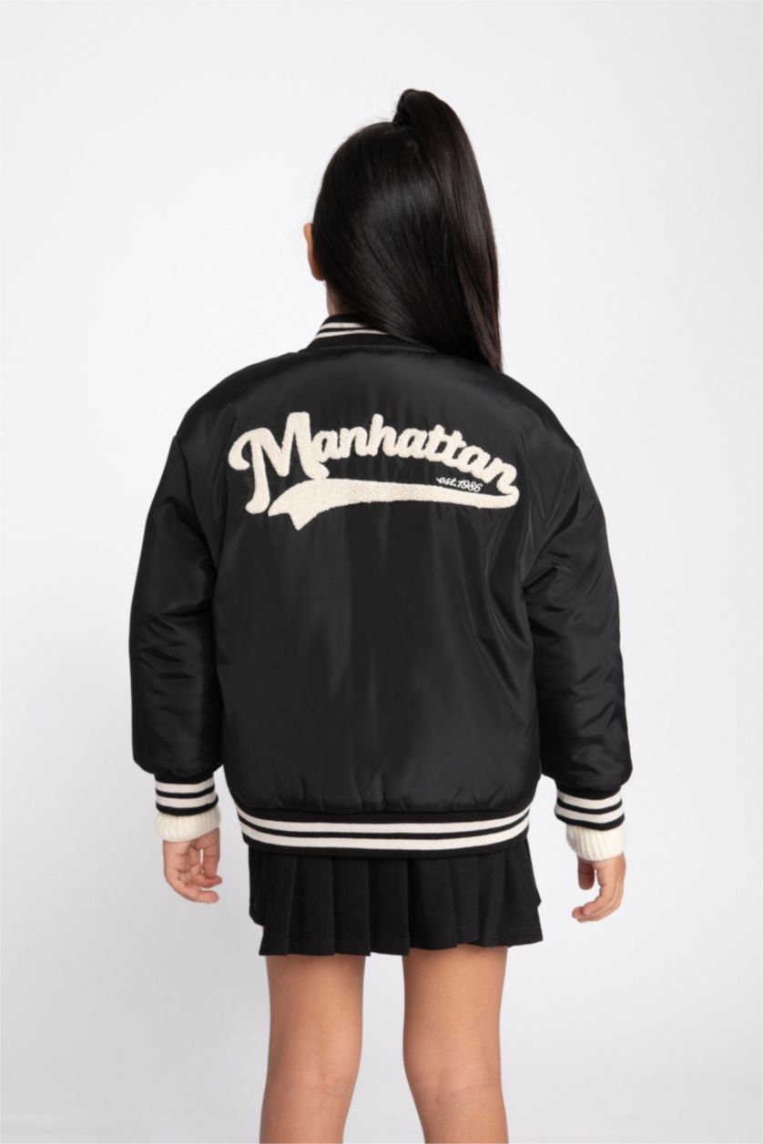 Девочки и подростки Черный Куртка бомбер для девочек