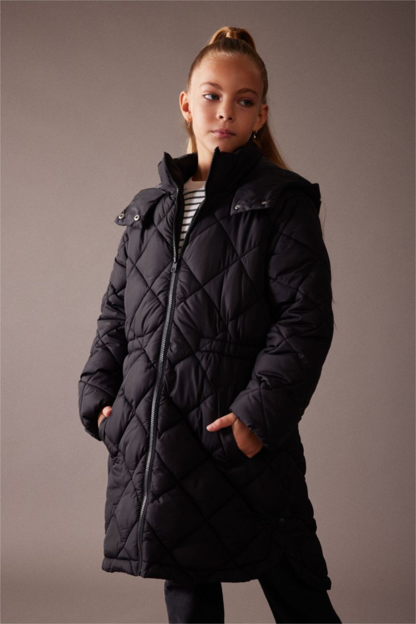 Девочки и подростки Черный Парка с капюшоном для девочек