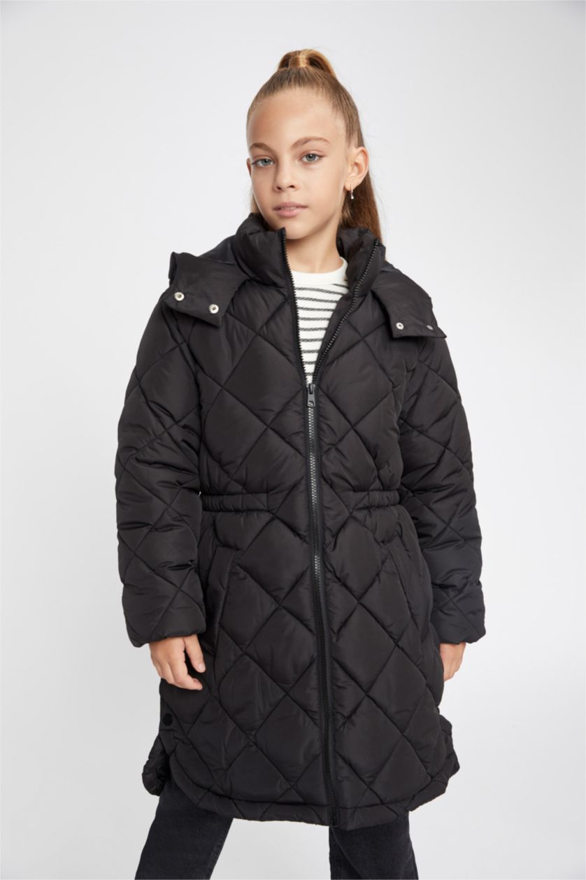 Девочки и подростки Черный Парка с капюшоном для девочек