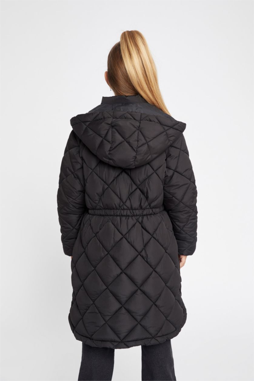 Девочки и подростки Черный Парка с капюшоном для девочек