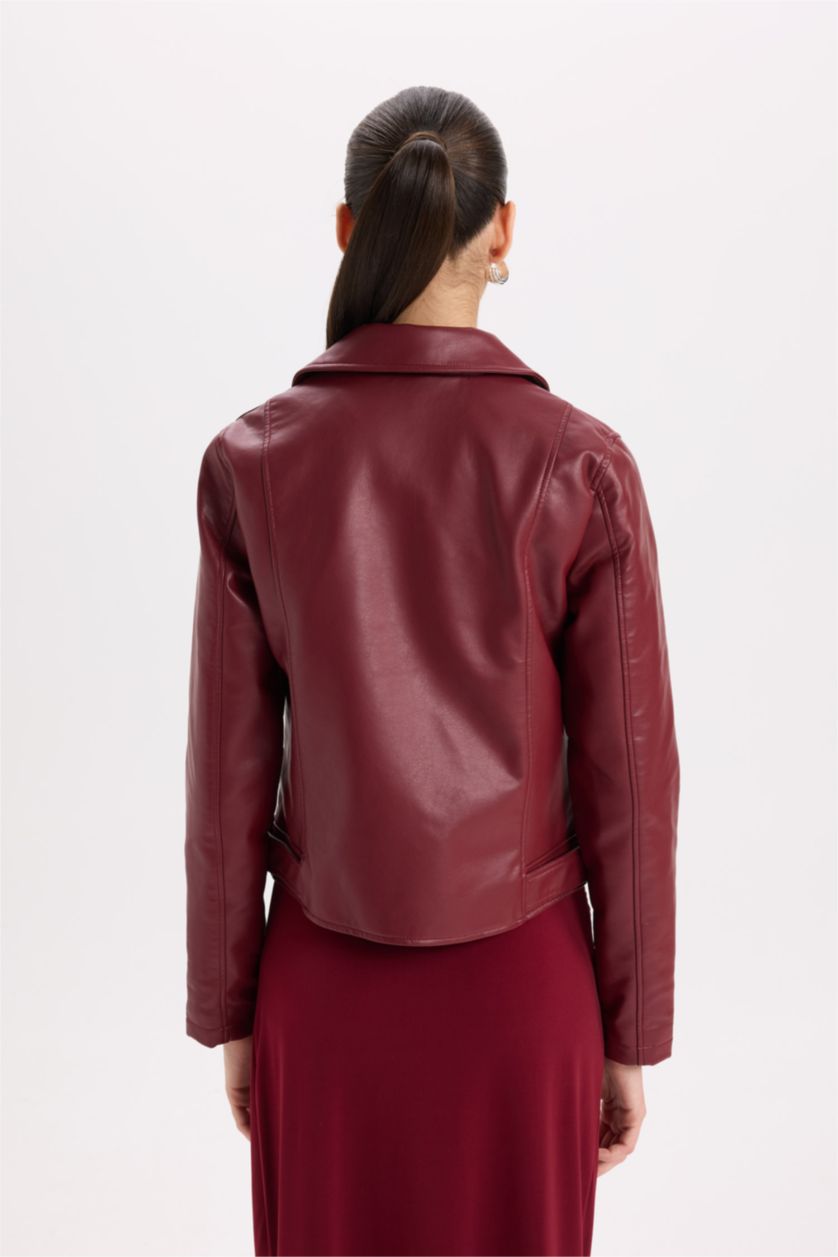 Kadın Bordo Fermuarlı Mont