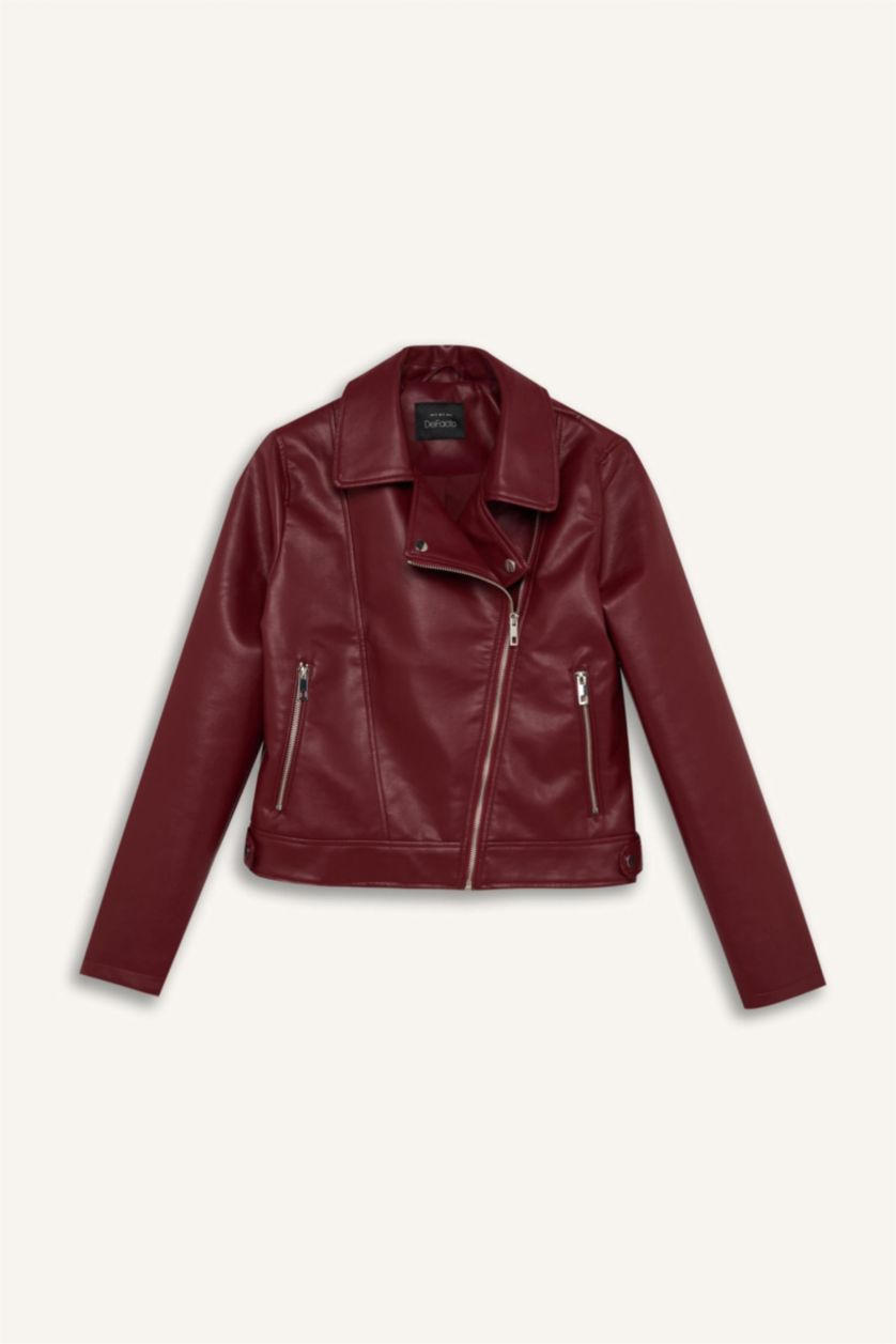 Kadın Bordo Fermuarlı Mont