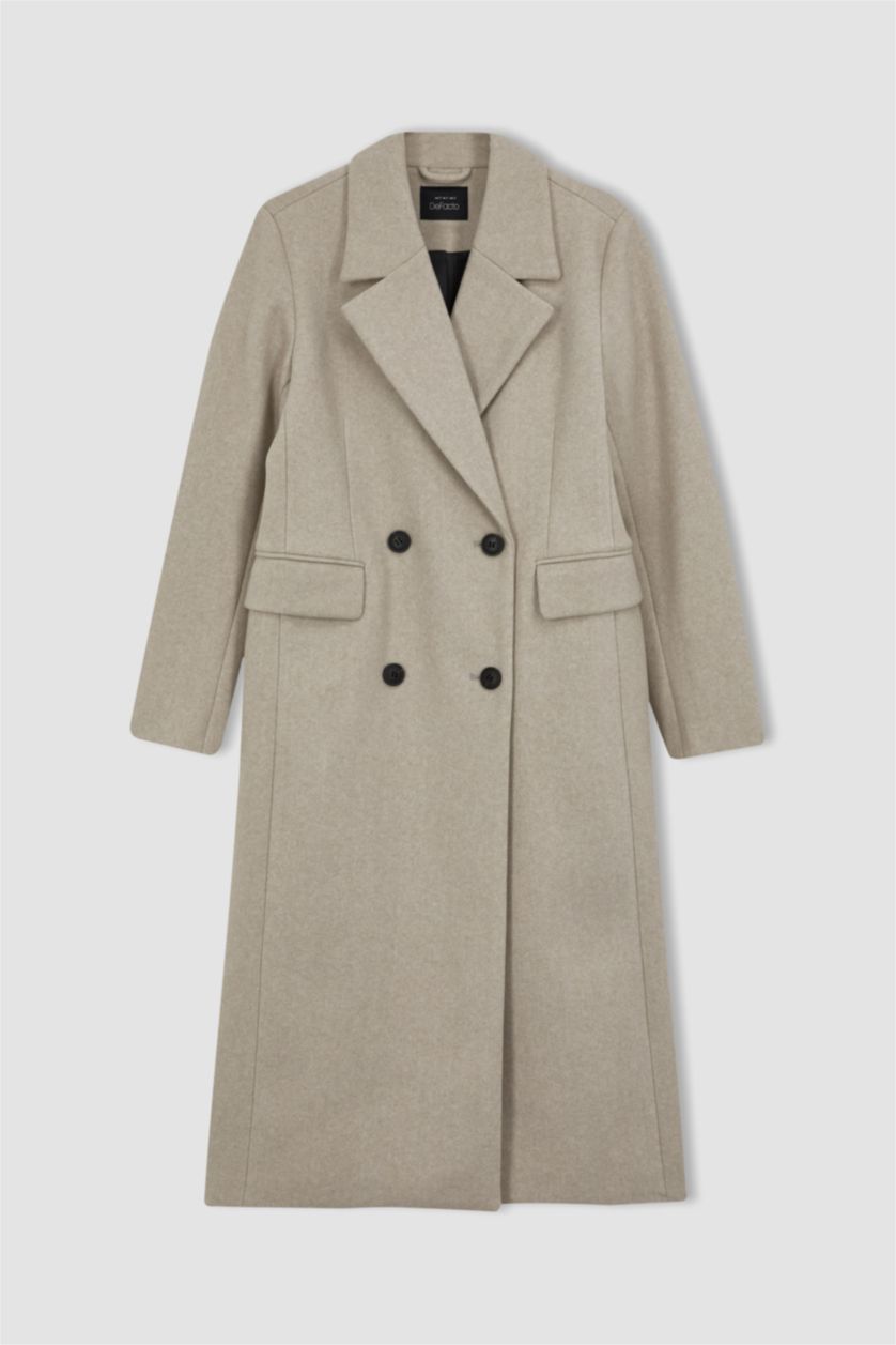 FEMME Beige Manteau Imperméable Cachemire Coupe Régulière