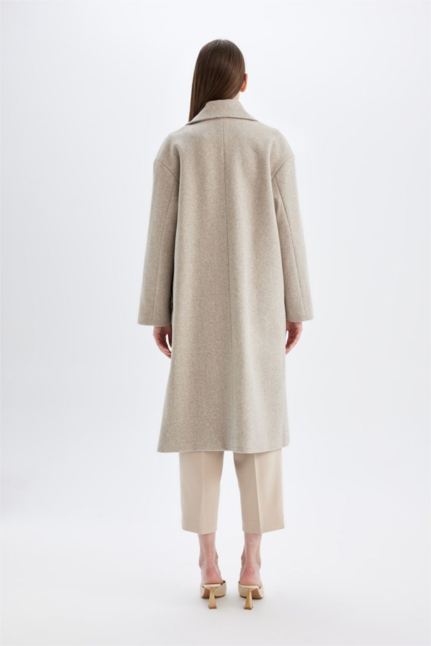 FEMME Beige Veste Oversize en Laine