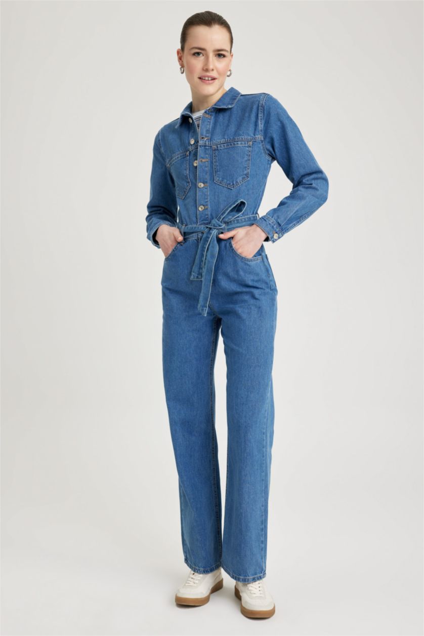 نساء أزرق جمبسوت جينز