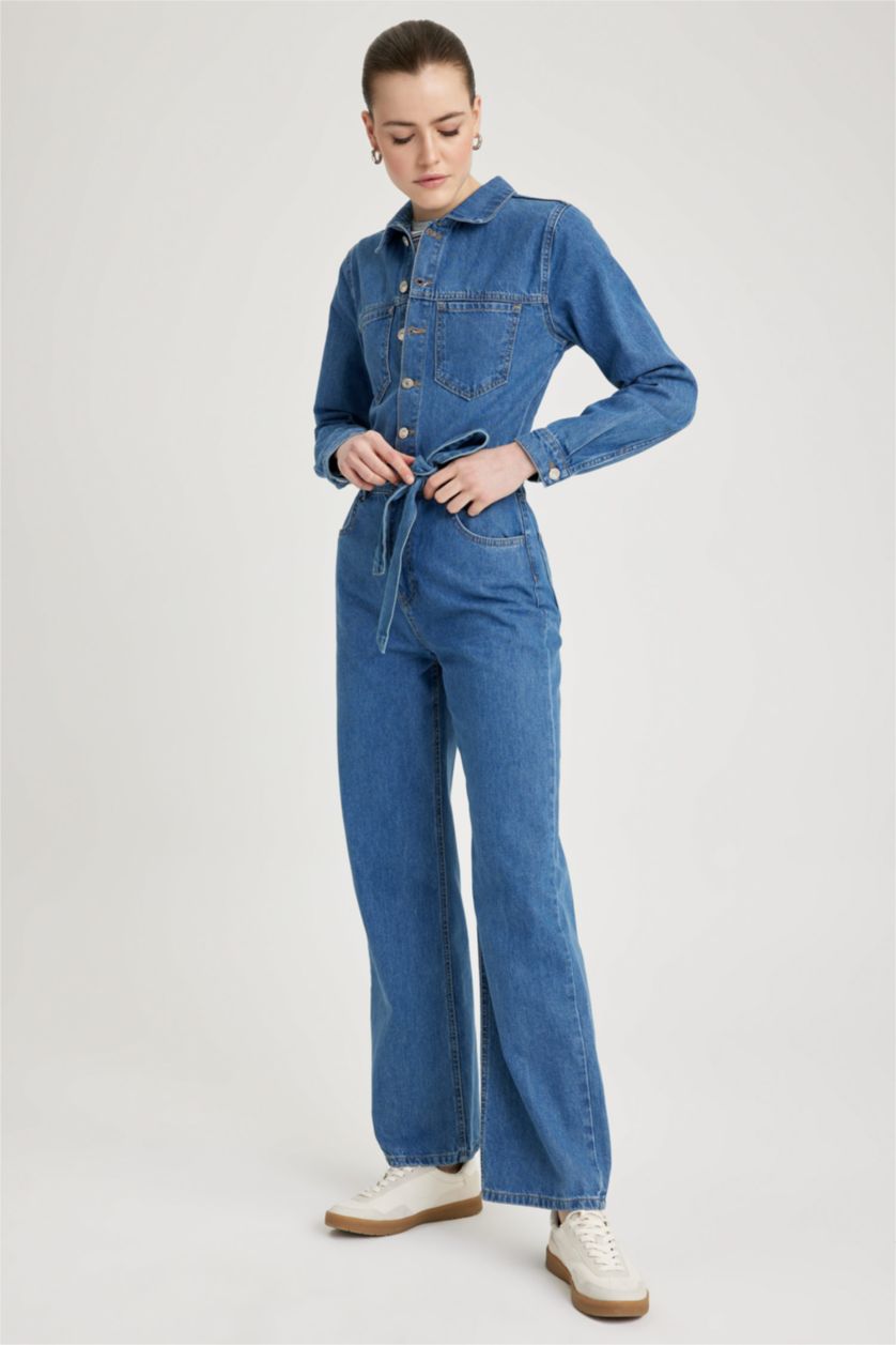 نساء أزرق جمبسوت جينز