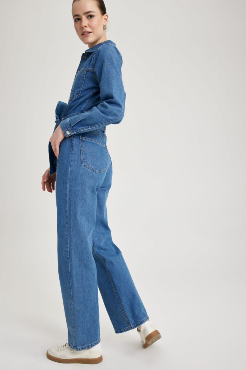 نساء أزرق جمبسوت جينز