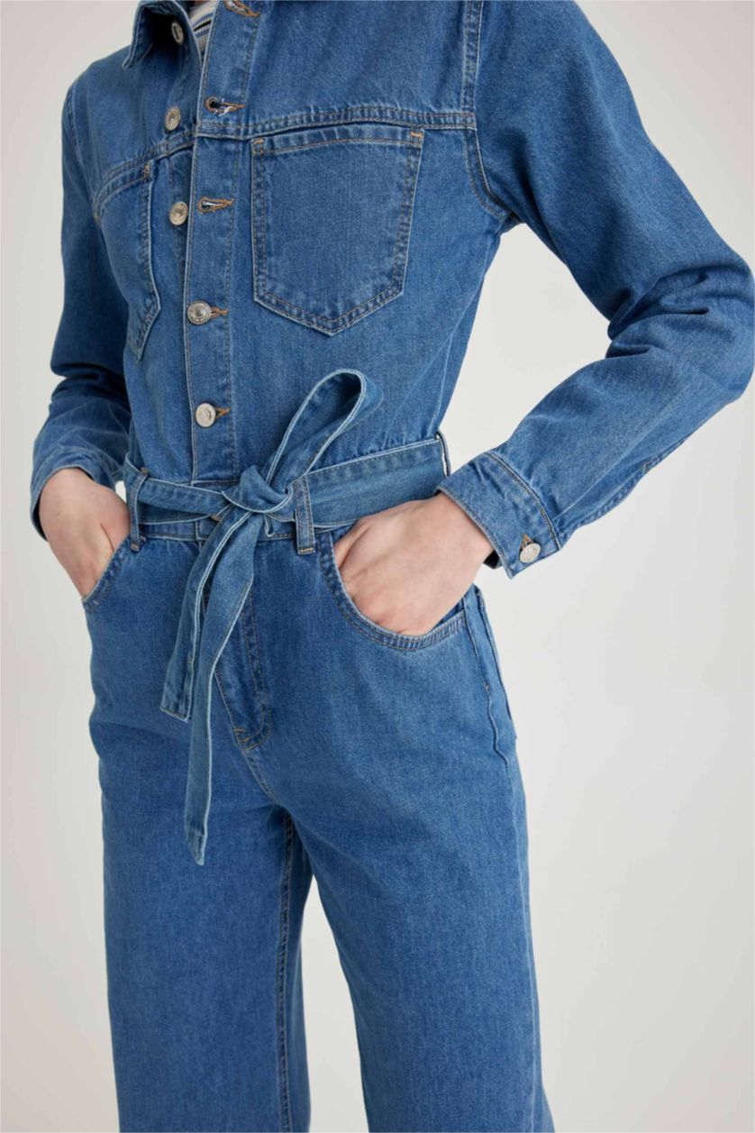 نساء أزرق جمبسوت جينز