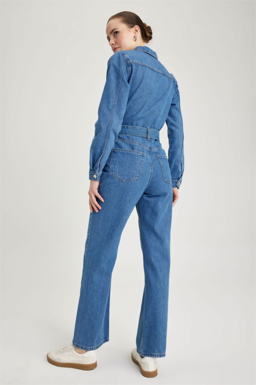 نساء أزرق جمبسوت جينز