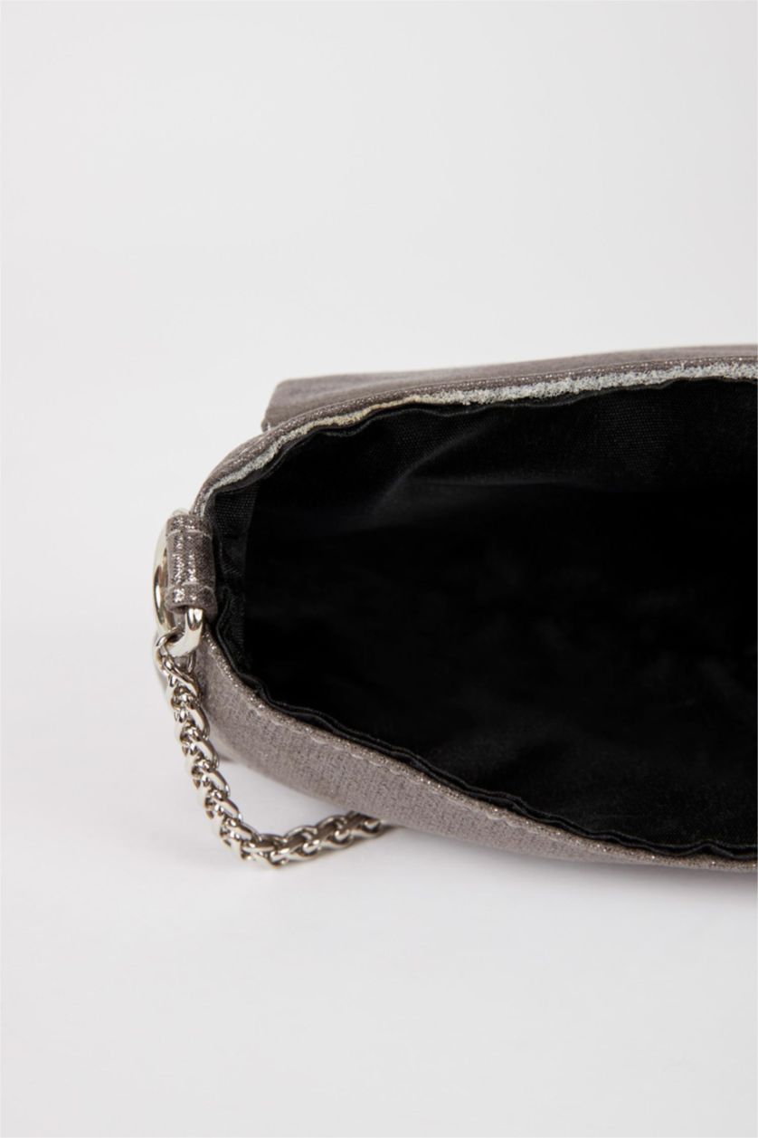 WOMAN Gümüş Women Faux Leather Crossbody Bag