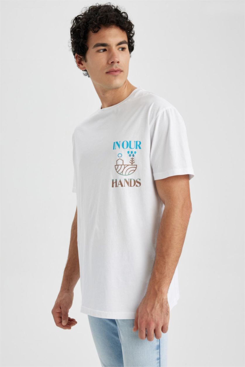 MAN White Regular Fit Short Sleeve T-Shirt