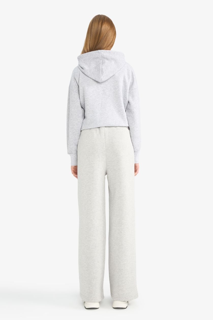 Женщины Серый меланж Штаны прямого кроя с карманами из плотной ткани