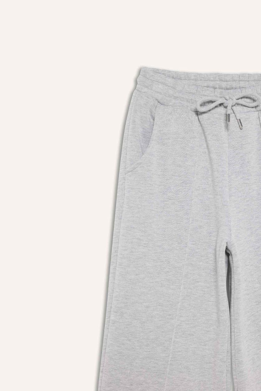 Женщины Серый меланж Штаны прямого кроя с карманами из плотной ткани